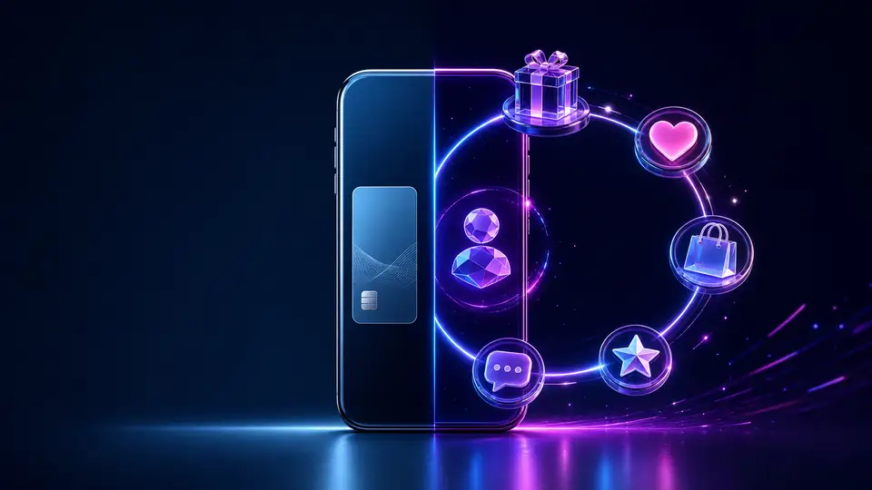 Neon conceptual illustration for “Loyalty app vs Apple/Google Wallet pass: which is right for your business”