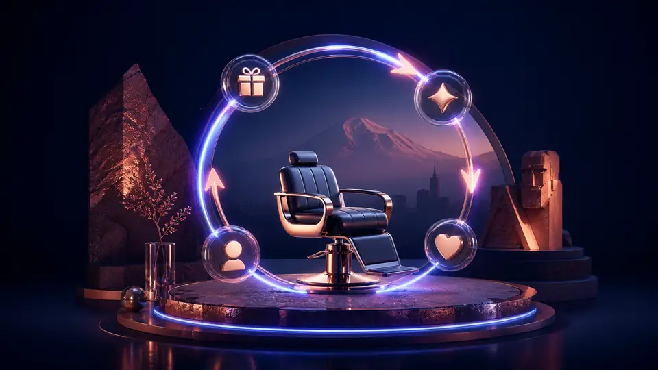 Neon conceptual illustration for “Salon loyalty program in Yerevan: keeping clients in a city where everyone talks”