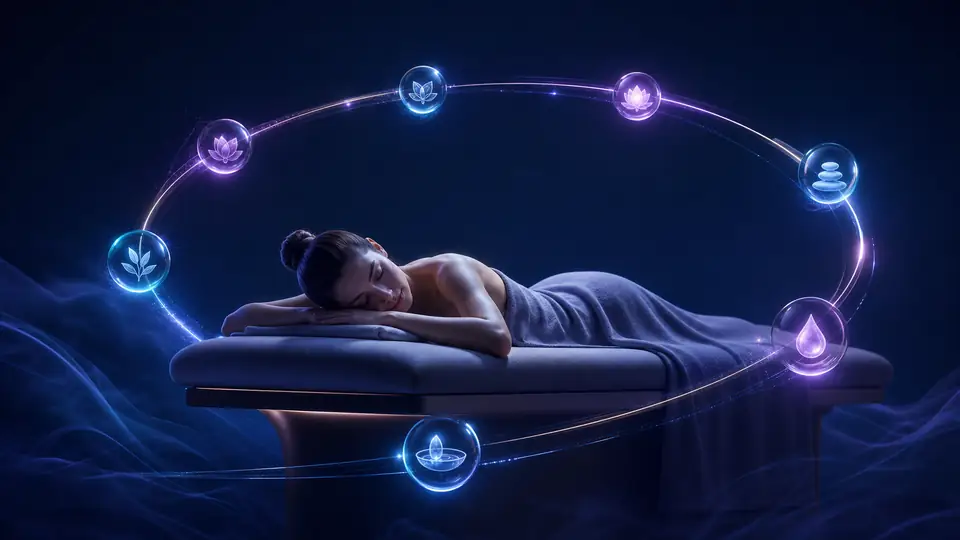 Neon conceptual illustration for “Spa loyalty program in Dubai: turn a treat into a routine”