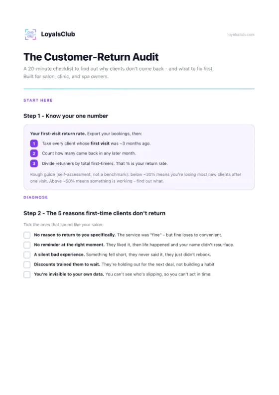 Preview of the LoyalsClub customer-return audit PDF