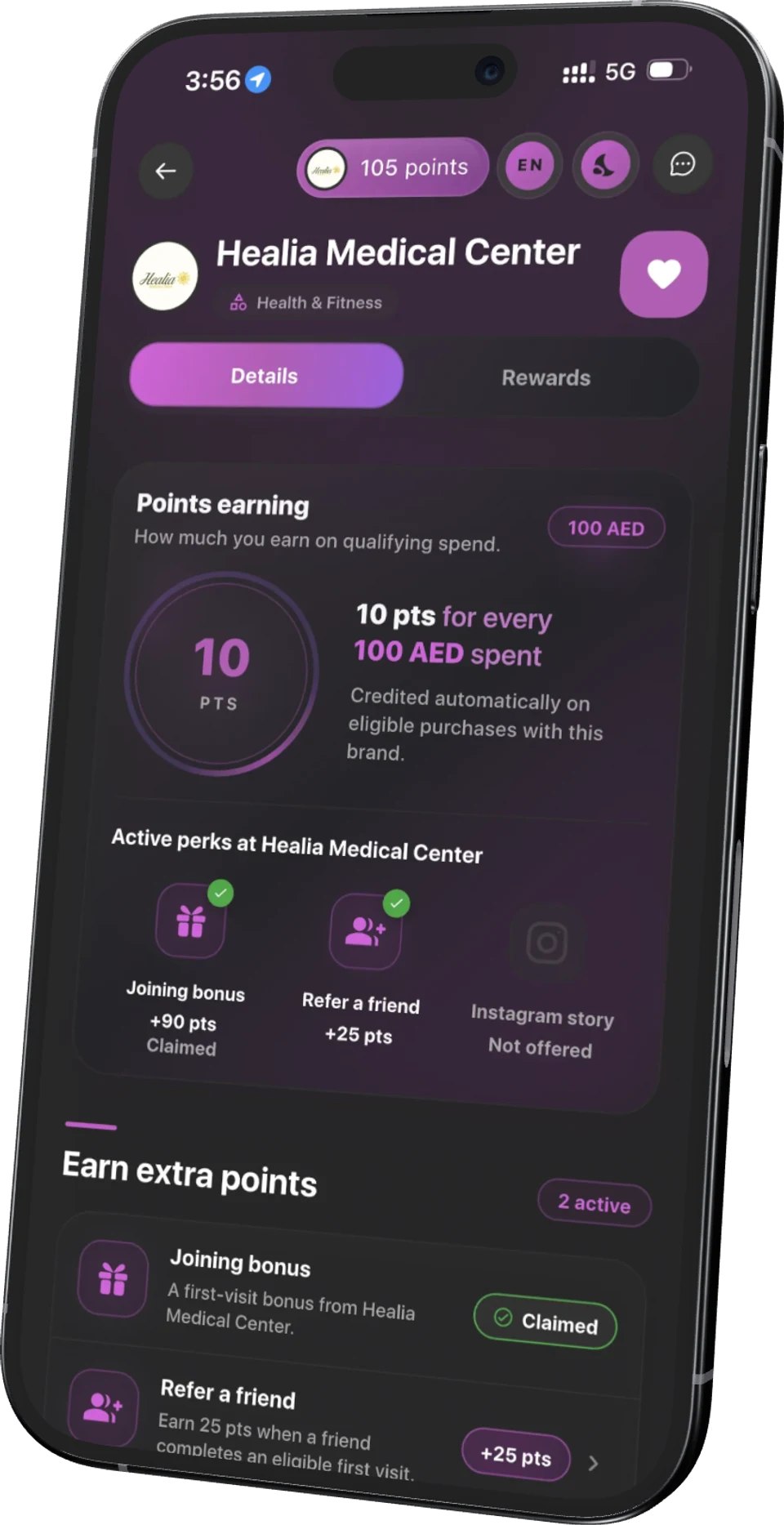 A real LoyalsClub business, live in a customer's app.