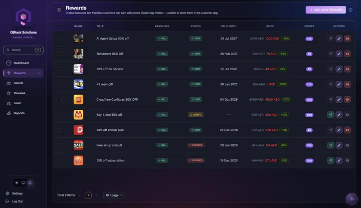 Set up your rewards
